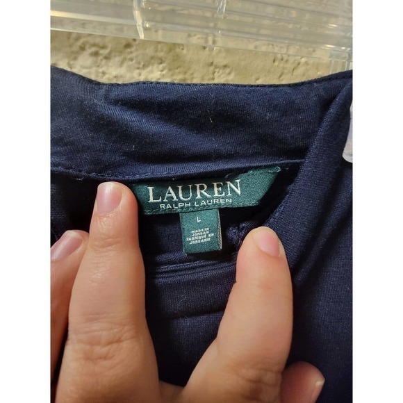 Lauren Ralph Lauren Circle Skirt Navy Blue Size Large Stretchy - Picture 3 of 5